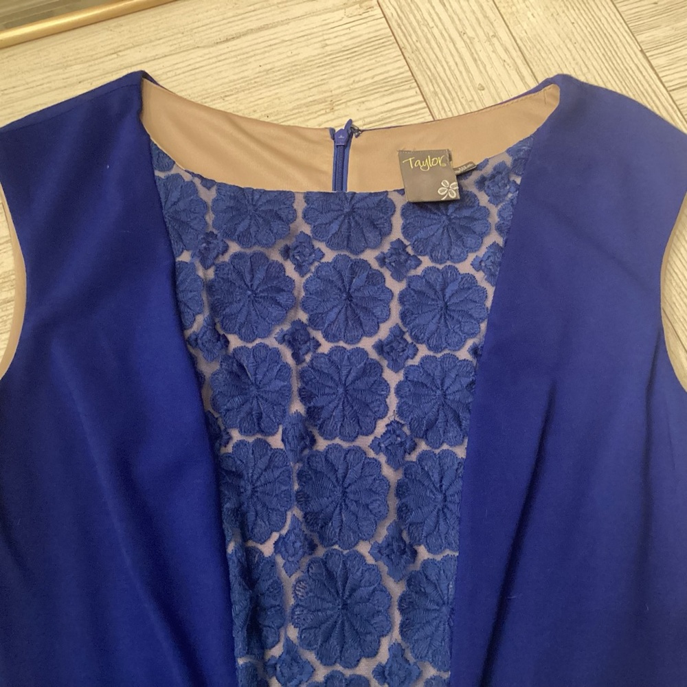 Taylor Blue Sheath Cocktail Dress